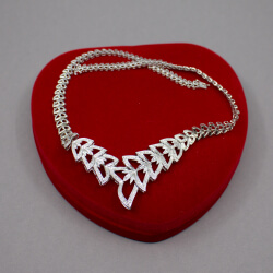 luxuriöses Collier rhodiniert 925 Sterlingsilber