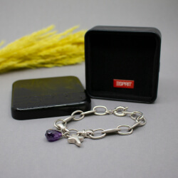 massives ESPRIT 925er Silber Armband inkl. OVP 925er Esprit Armband mit Amethyst
