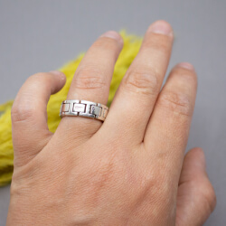 ESPRIT 925er Sterlingsilber Glieder-Ring, Gr. 57 925er Esprit Glieder Ring Detail