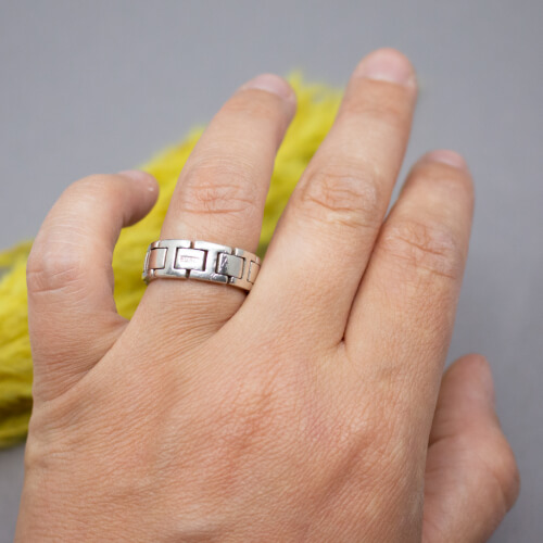 925er Esprit Glieder Ring Detail