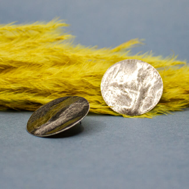 925er geschwärzte runde Ohrringe Bild 1 925er geschwärzte runde Ohrringe