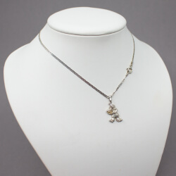 Kette & Anhänger, Harlekin mit Herzchen 925 Silber Bild 2 925er Halskette mit 925er Clown-Anhaenger