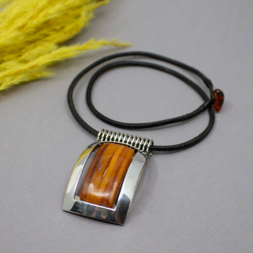 925er Sterlingsilber Handarbeit mit Bernstein Detail