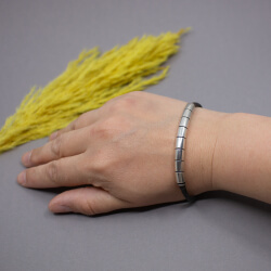 925er Herrenarmband mit Leder im Used-look Tragebeispiel