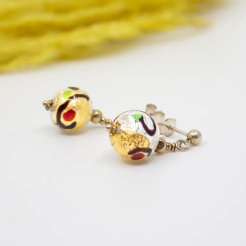 925er Ohrringe Murano-Kugeln 