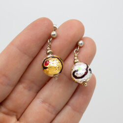 bezaubernde Murano Glas Ohrringe 925 Sterlingsilber Bild 2 925er Ohrringe Murano-Kugeln Detail