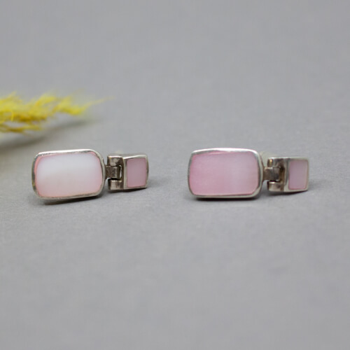 925er Ohrringe rosa Perlmutt