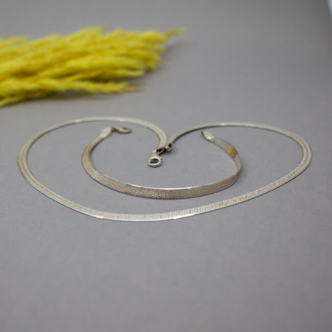 925 Sterlingsilber Schmuckset, Armband & Kette Bild 1 925er plattierte Schlangekette Armband