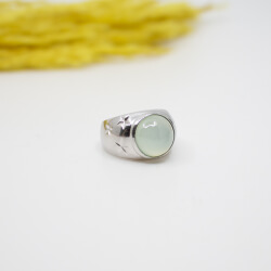 Sternenring mit hellem Edelstein 925 Sterlingsilber 925er Ring mit Stein