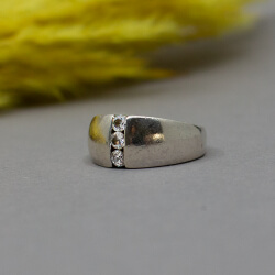 TCM 925er Silber Ring, Gr. 53 mit weißen Zirkonia 925er Ring TCM mit Zirkonia