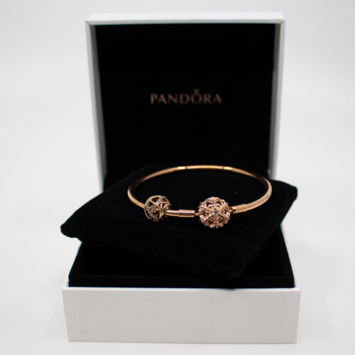 925er Sterling-Silber rosé Pandora Armband Detail