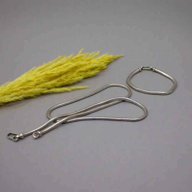 925er Schlangen-Armband + Schlangen-Kette Detail