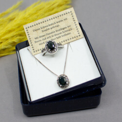 Saphirschmuck 925 Silber mit Echtheits-Zertifikat 925er Set mit Safir