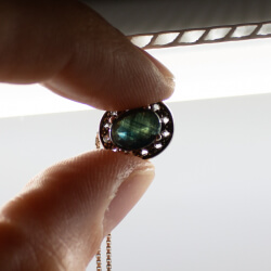 925er Set mit Safir Steinfarbe