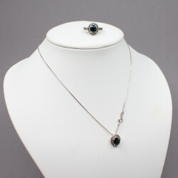 925er Set mit Safir Tragebeispiel