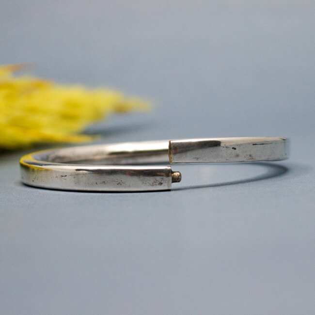 925er Sterling Silber Armreif, eckig, Verschluss