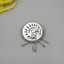 925er Silber Mexico Anhänger/Brosche Quetzal Vogel Bild 2 925er Silber Mexico AnhängerBrosche Quetzal Vogel Detail