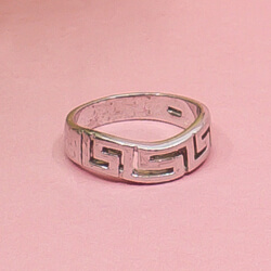 925er Silber Ring mit griechischem Muster, Gr. 55, Detail