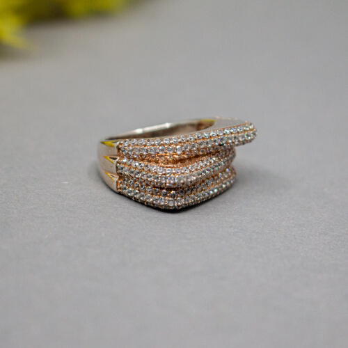 925er Silber rosevergoldet Ring, Detail