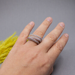 925er Silber rosevergoldet Ring, Tragebeispiel