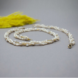 925er Silber vergoldet Perlenset, Detail