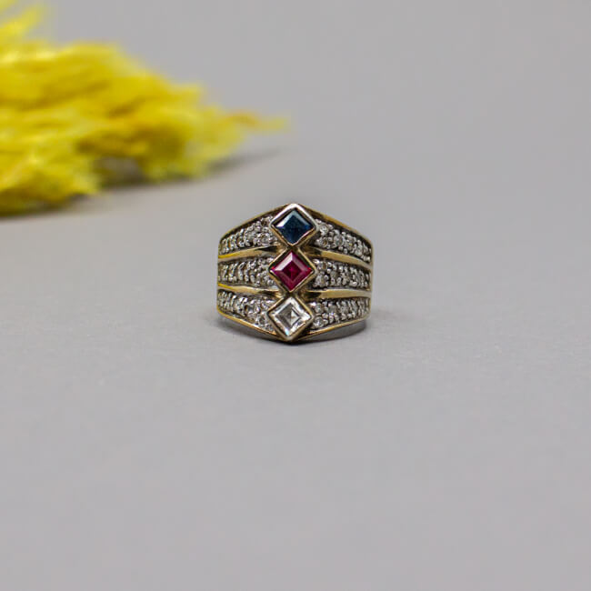 925er Silber vergoldet Ring