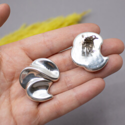 Hochwertige Designer Ohrclips, 925 Sterlingsilber Bild 4 925er Silber Vintage Ohrclips