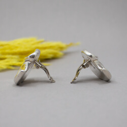 Hochwertige Designer Ohrclips, 925 Sterlingsilber Bild 3 925er Silber Vintage Ohrclips Seite