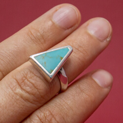 925er Sterling Silber Ring mit Türkis, Tragebeispiel
