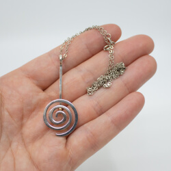 925er Spirale an 925er Kette Groesse