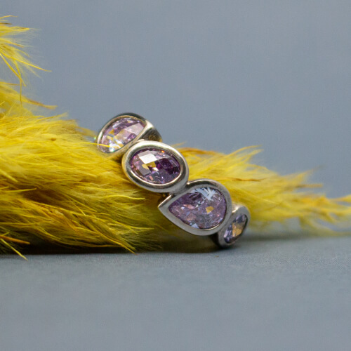 925er Sterlingsilber Amethyst Ring von GHA Schweden, Detail