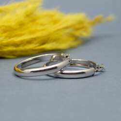 925er Sterlingsilber Creole, 3 cm, liegend