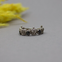 925er Unisex Ring 'Crown' Detail