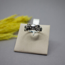 Skullring Totenkopf & Rosen, Customringz 925 Silber 925er Unisex Ring 'Skull' Detail