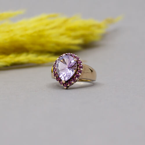 925er vergoldet Amethyst Ring