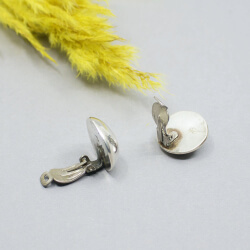 Vintage Halbkugel Ohrclips aus 950 Silber Bild 2 950 Silber Halbkugel Ohrclips hinten