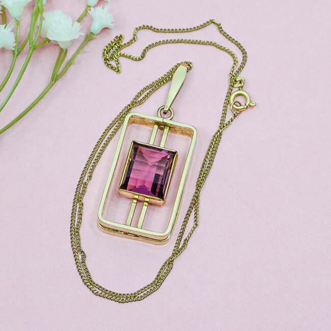 Vintage AmDoublé Kette & Anhänger von Designer K&L Bild 1 AmDoublé Kette & Anhänger von K&L, Detail