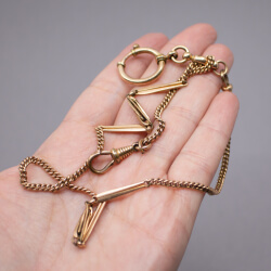 Edwardian Albert Uhrenkette, A*D Andreas Daub Bild 3 American Double Uhrenkette Groesse