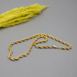 gelbgold American Doublè Kordelkette, 46 cm, Detail