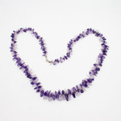 Amethyst Halskette mit 925 Schließe Detail