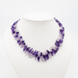 Amethyst Edelsteinkette Verlaufskette, 925 Silber Amethyst Halskette mit 925 Schließe Detail