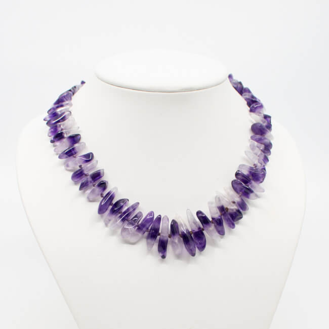 Amethyst Halskette mit 925 Schließe Detail