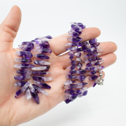 Amethyst Halskette mit 925 Schliesse Groesse