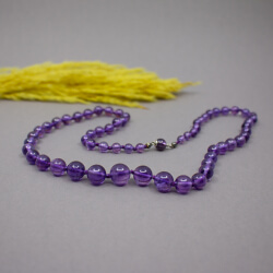 JKa Pforzheim, Amethyst Perlen Kette 835er Schließe Amethyst Perlen-Kette 925er Schliesse