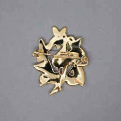 Art Deco von E. Koller Handarbeit in Oesterreich Brosche, Rueckseite