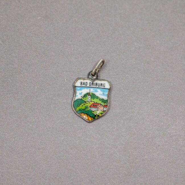 antikes 800er Silber Sammelwappen 'Bad Driburg' Bild 1 Bad Driburg 800er Wappen