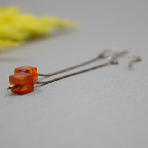 Bernstein Ohrringe Würfel 
