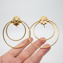 goldfarbene Designer Creolen von Bijoux Di Carlotta Bijoux Di Carlotta Vintage Ohrringe
