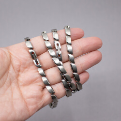 Boccia silberne Kette und Armband