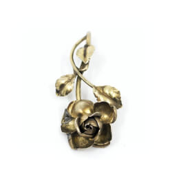 Jugendstil Anhänger 'Rose' vergoldet 800 Silber Brosche Rose vintage 800 Silber vergoldet Front